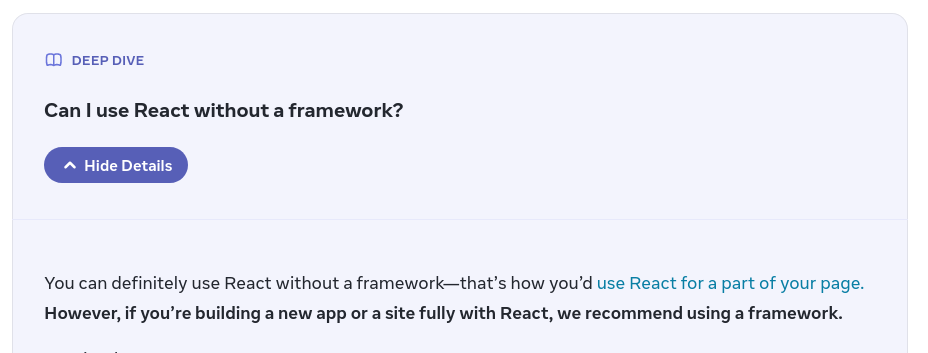 Dokumentácia odporúča použiť framework